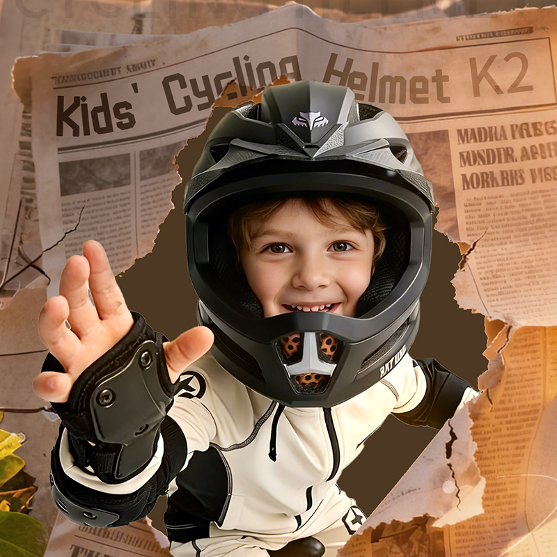 Cycling Gear Kids - BATFOX Kids Full Face Cycling Helmet