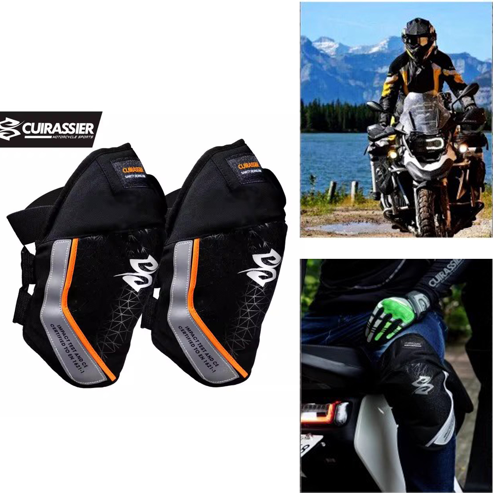 Cycling Gear Black - Men's Motorcycle Riding Knee Guards Motocross