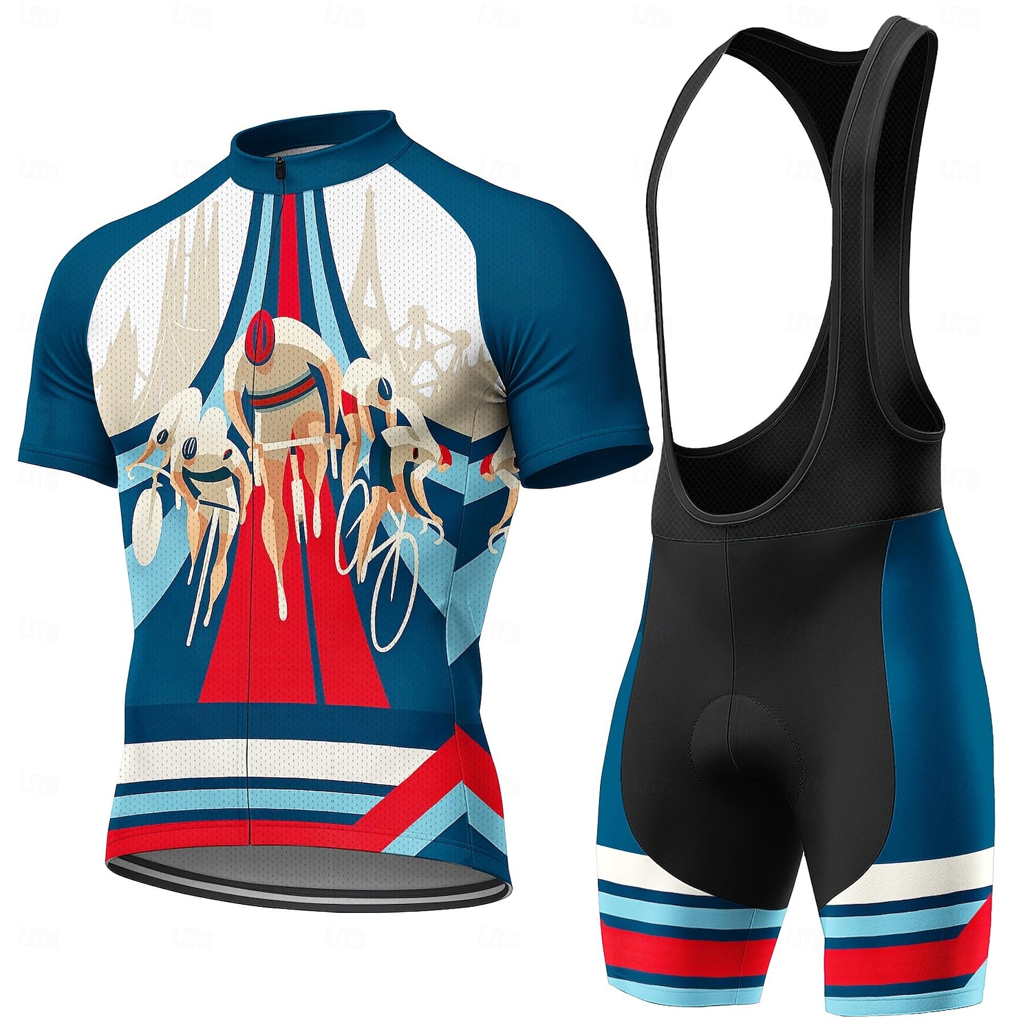 Triathlon Cycling Kit - Men Short Sleeves Cycling Jersey Set