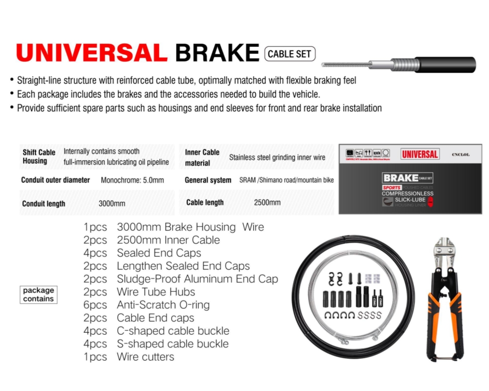 CNC Bike Brake Cable Kit, Bicy - Xc Mtb Gear review and price