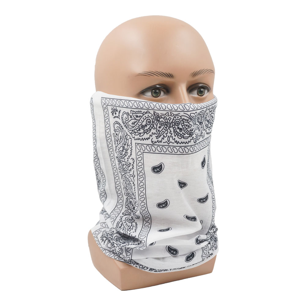 White Paisley Neck Gater Tube  - Cycling Gear Black review and price