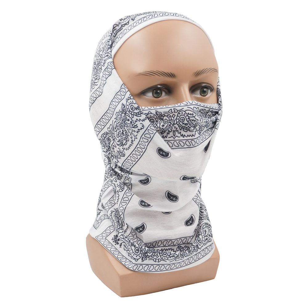 White Paisley Neck Gater Tube  - Cycling Gear Black review and price