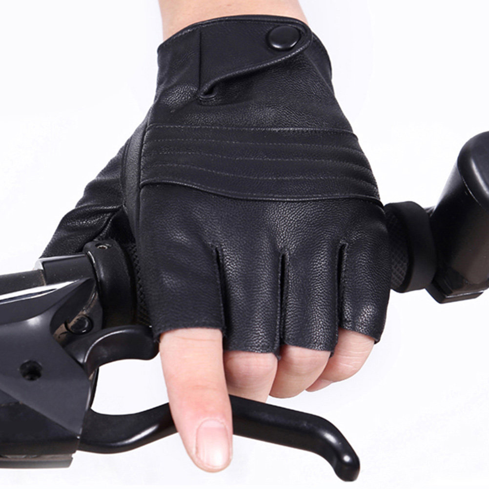 1Pair Mens Black Fingerless Gl - Cycling Gear Black review and price