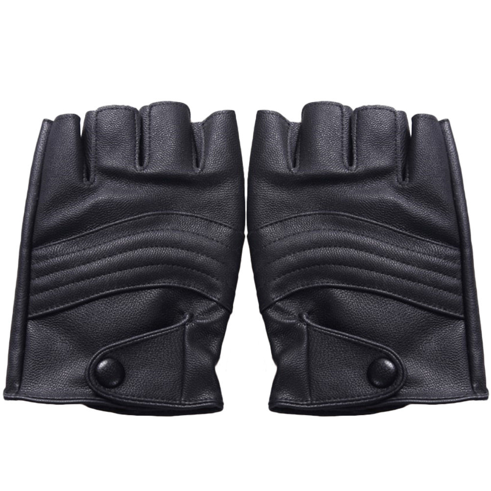 1Pair Mens Black Fingerless Gl - Cycling Gear Black review and price