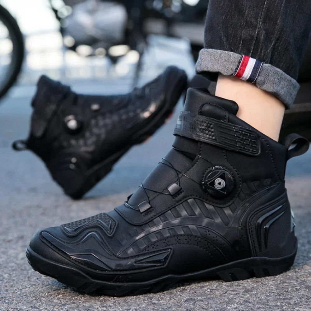 Black Retro Motorcycle Boots M - Cycling Gear Black review and price