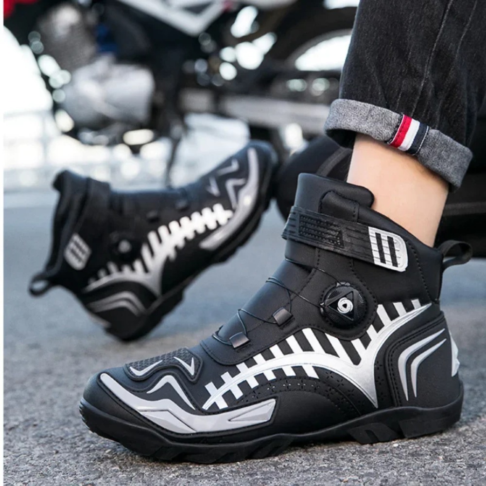 Black Retro Motorcycle Boots M - Cycling Gear Black review and price
