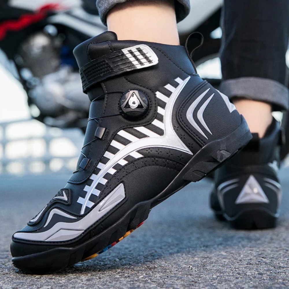 Black Retro Motorcycle Boots M - Cycling Gear Black review and price